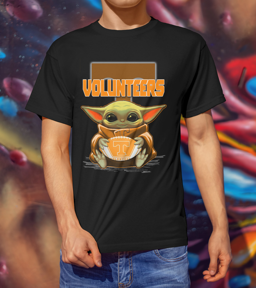 Baby Yoda Tennessee Volunteers Football T-Shirt