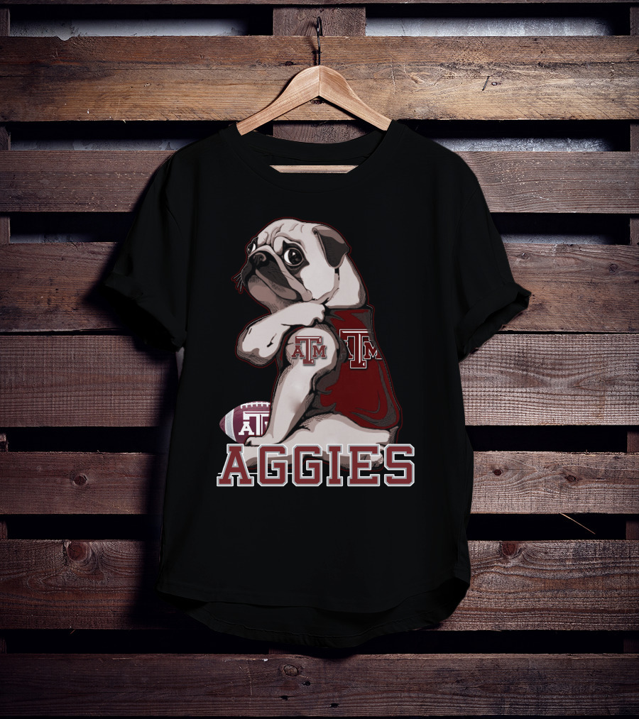 Pug Texas A&M Aggies Football Team Mascot T-Shirt