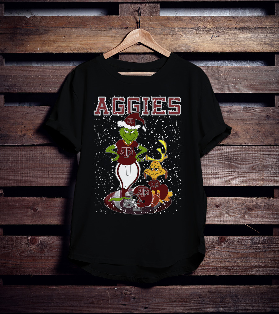 Aggies Grinchxmas Texas A&M Football Holiday T-Shirt