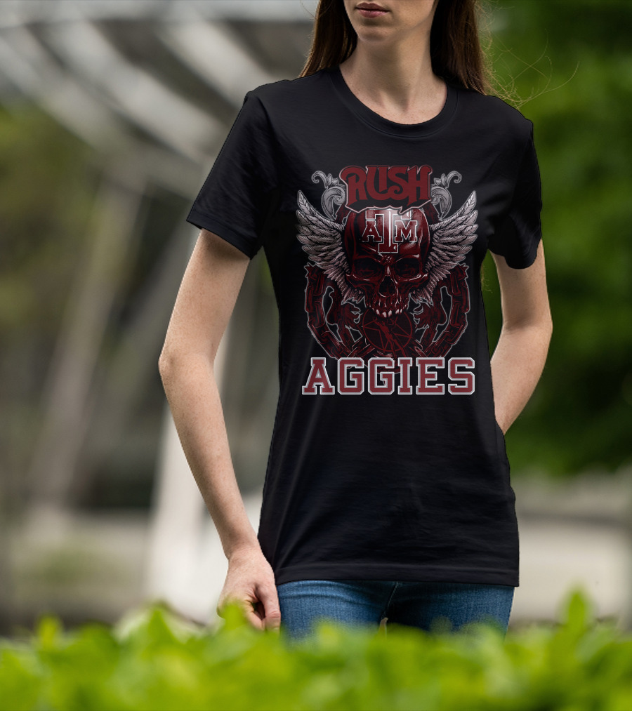Rush Texas A&M Aggies Skull Wings T-Shirt