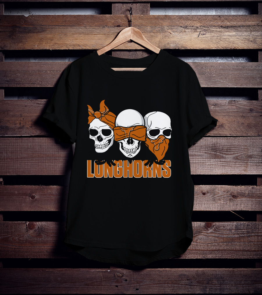 3 Skull Longhorns Bandana Trio T-Shirt