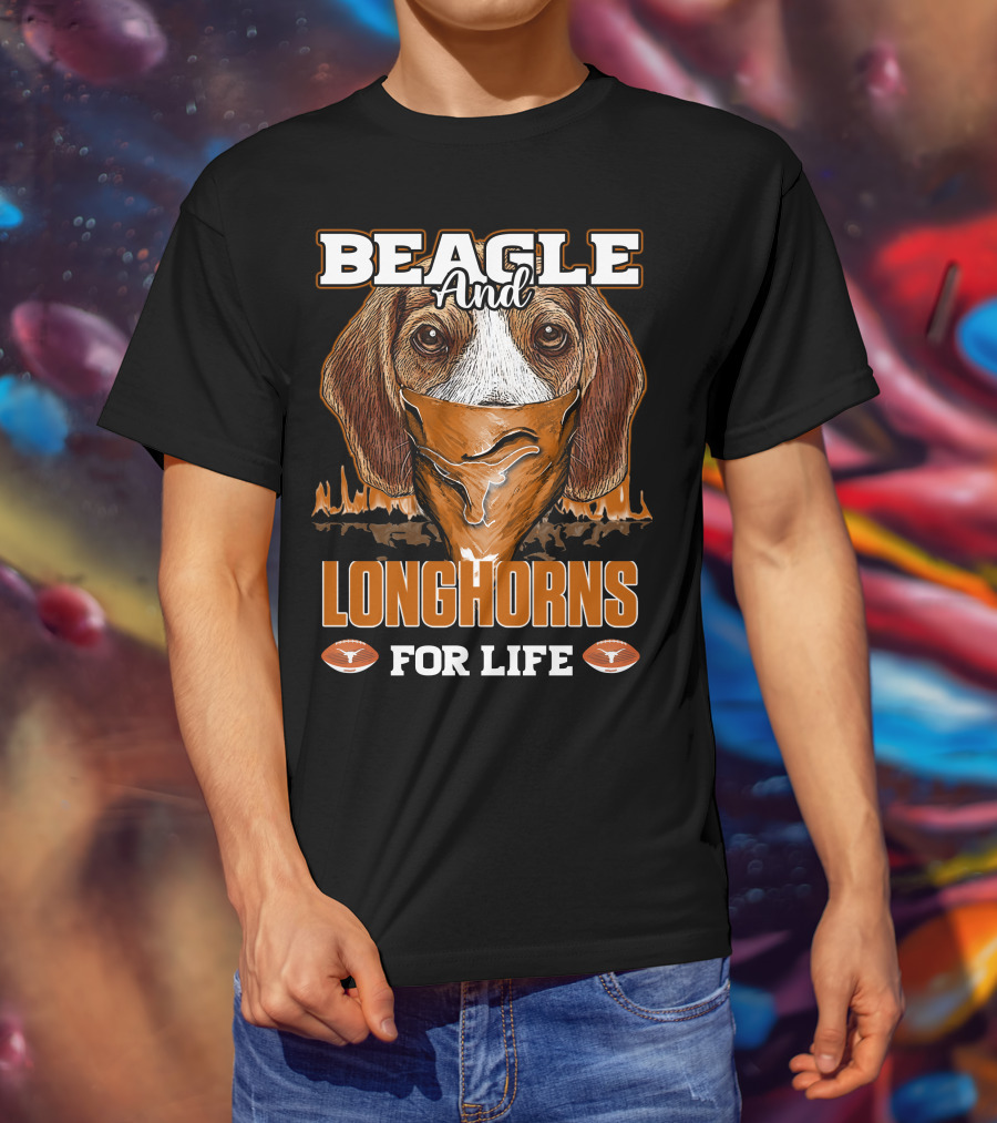 Beagle And Longhorns For Life Texas T-Shirt