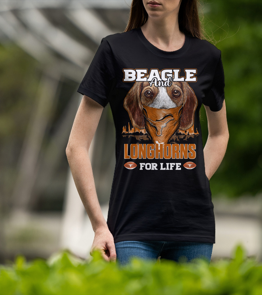 Beagle And Longhorns For Life Texas T-Shirt