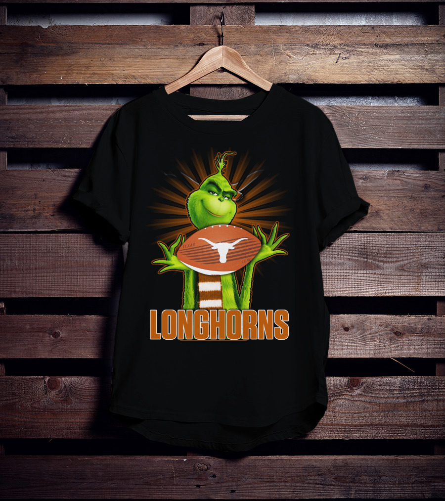 Texas Longhorns Grinch Football T-Shirt