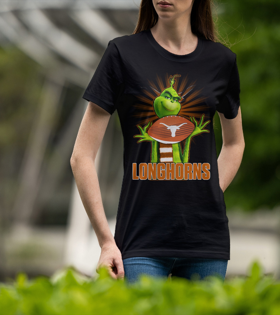 Texas Longhorns Grinch Football T-Shirt