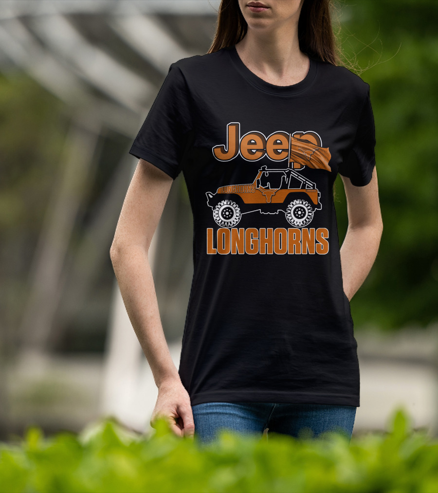 Jeep Longhorns Texas Flag Iconic T-Shirt