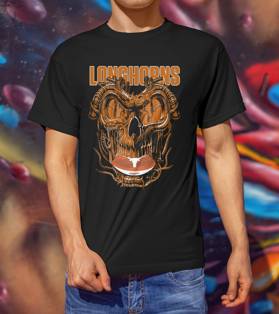 Longhorns Dragonskull Texas Football Fusion T-Shirt