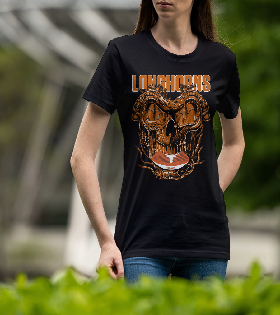 Longhorns Dragonskull Texas Football Fusion T-Shirt