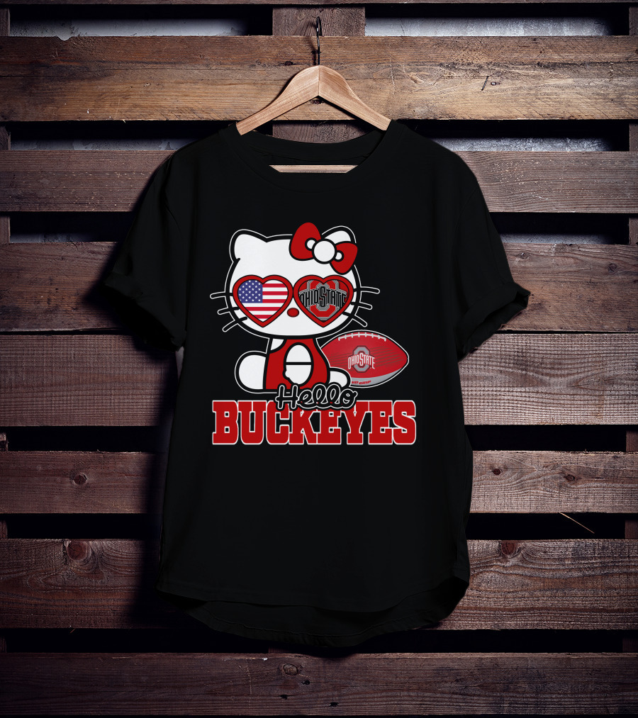 Hello Kitty Ohio State Buckeyes American Football Fan T-Shirt