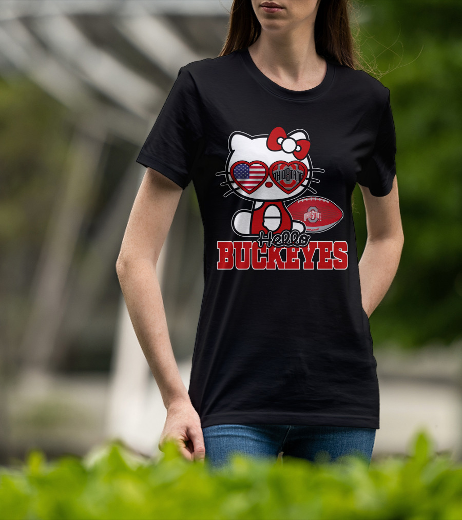 Hello Kitty Ohio State Buckeyes American Football Fan T-Shirt
