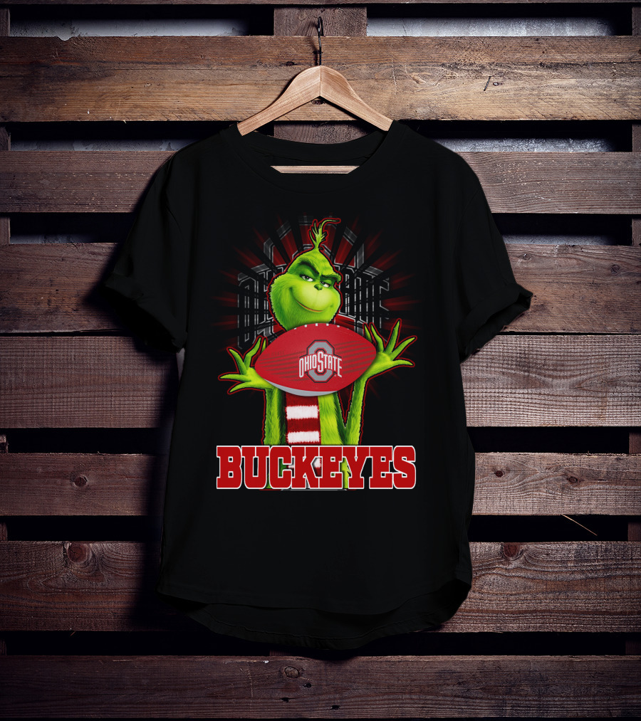 Grinch Holding Ohio State Buckeyes Football T-Shirt