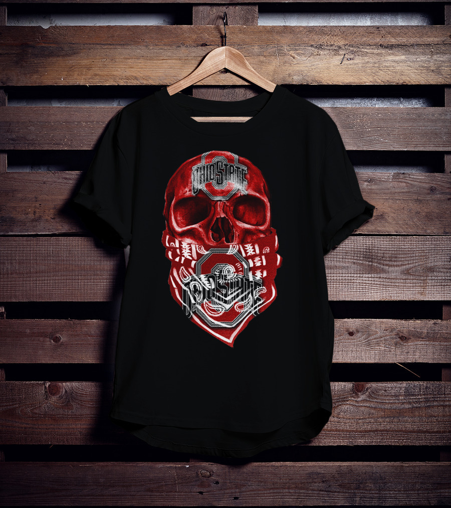 Ohio State Buckeyes Skull With Bandana T-Shirt