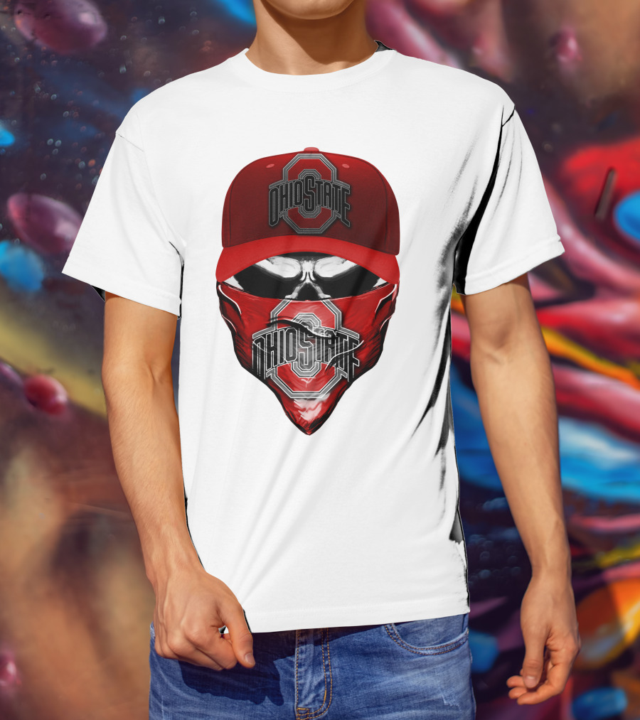 Ohio State Buckeyes Skull Bandana Hat T-Shirt