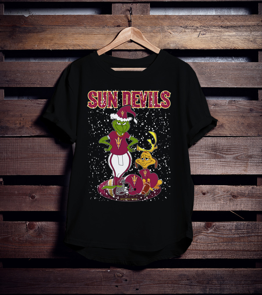 Grinch Sun Devils Holiday Football Arizona State University T-Shirt