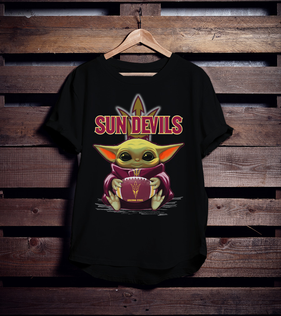 Arizona State Baby Yoda Sun Devils Football Fan T-Shirt