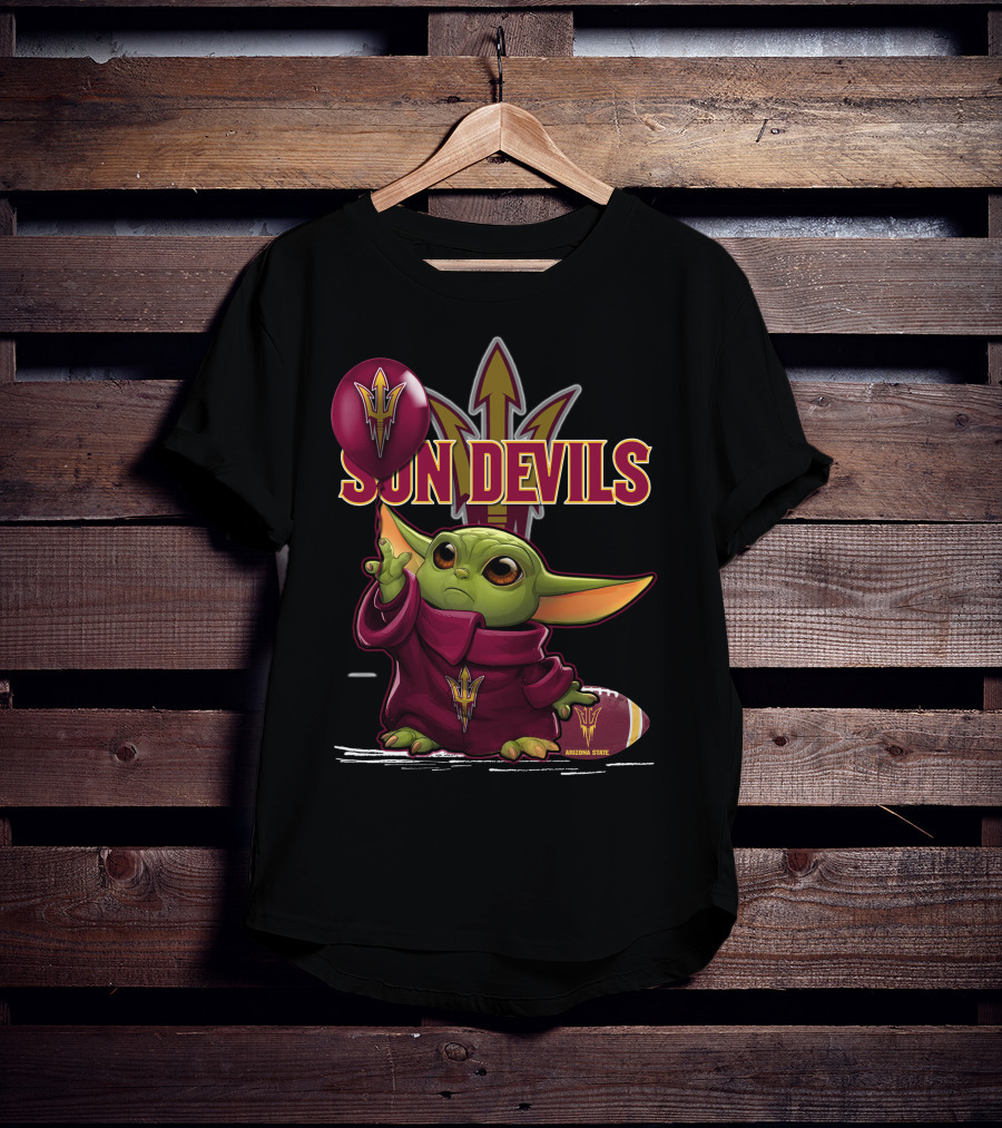 Yoda Arizona State Sun Devils Balloon And Football T-Shirt