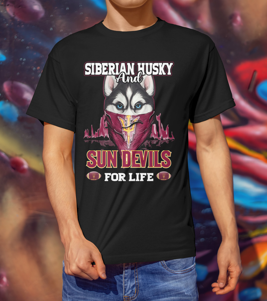Siberian Husky And Sun Devils For Life T-Shirt