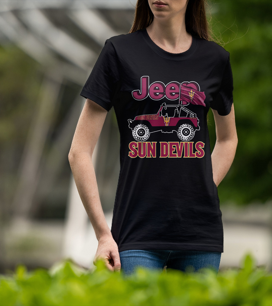 Jeep Sun Devils Arizona State University 4x4 Off-Road Vehicle T-Shirt