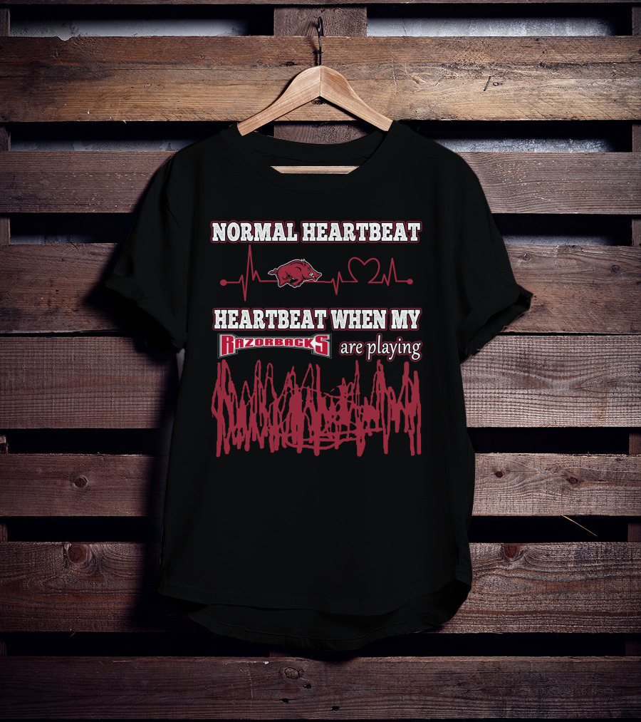 Normal Heartbeat Heartbeat When My Razorbacks Are Playing T-Shirt