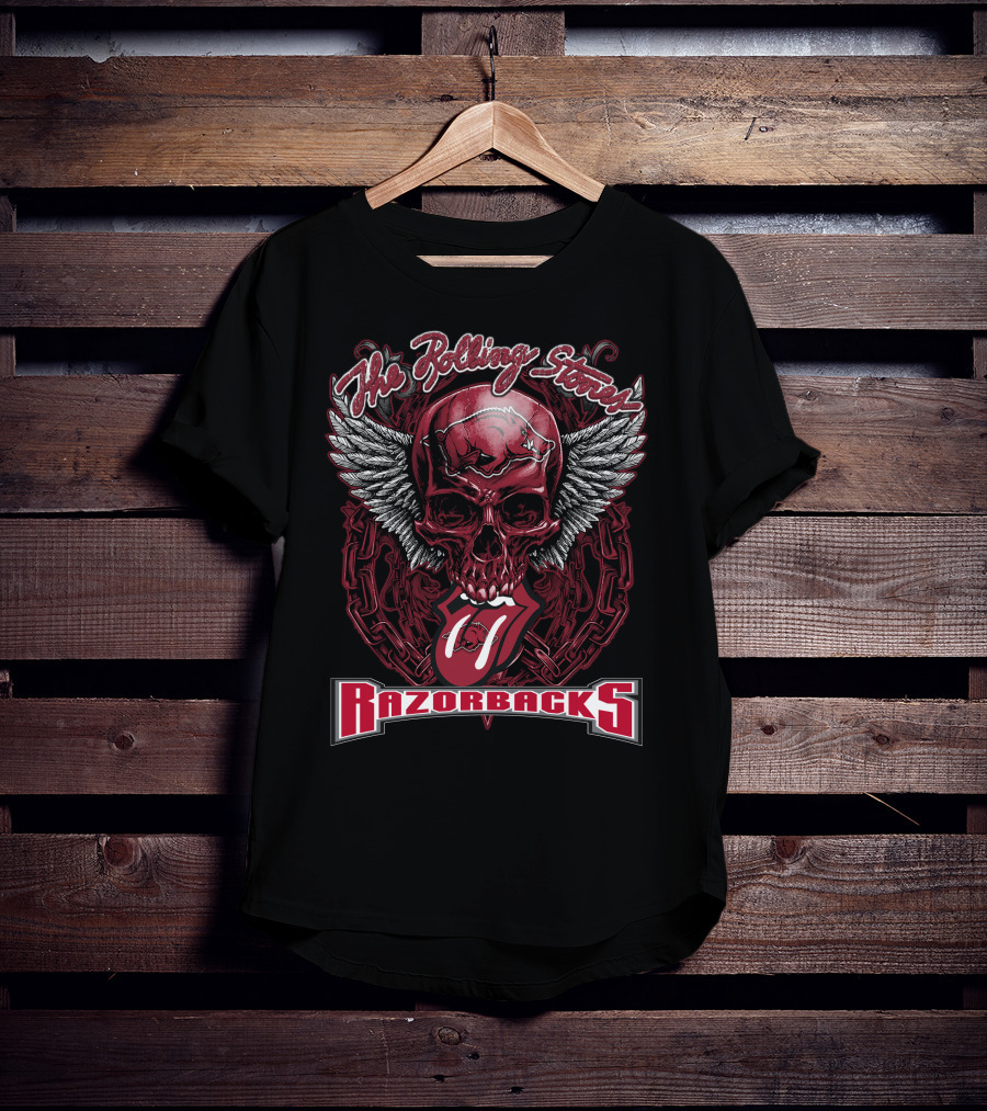 The Rolling Stones Razorbacks Skull With Wings And Tongue T-Shirt