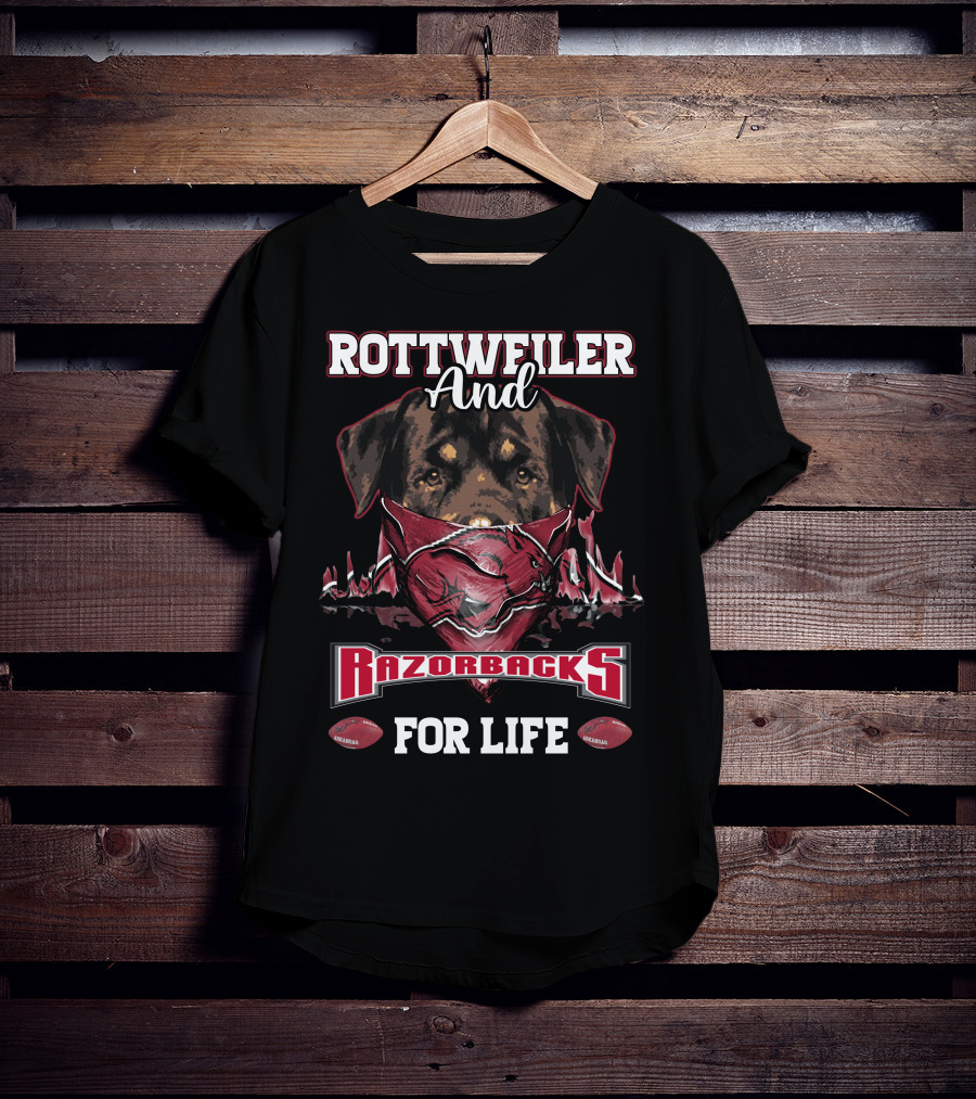 Rottweiler And Razorbacks For Life Arkansas T-Shirt