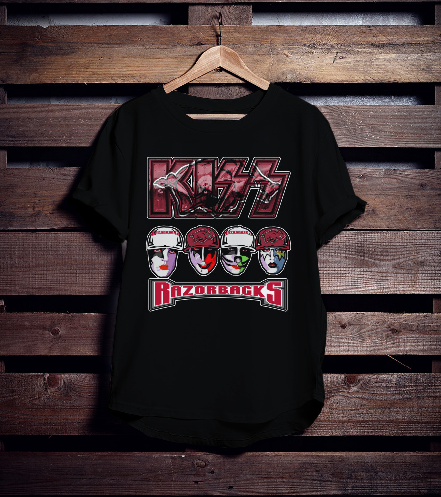 Kiss Arkansas Razorbacks Face Paint T-Shirt