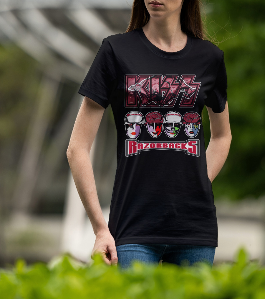 Kiss Arkansas Razorbacks Face Paint T-Shirt