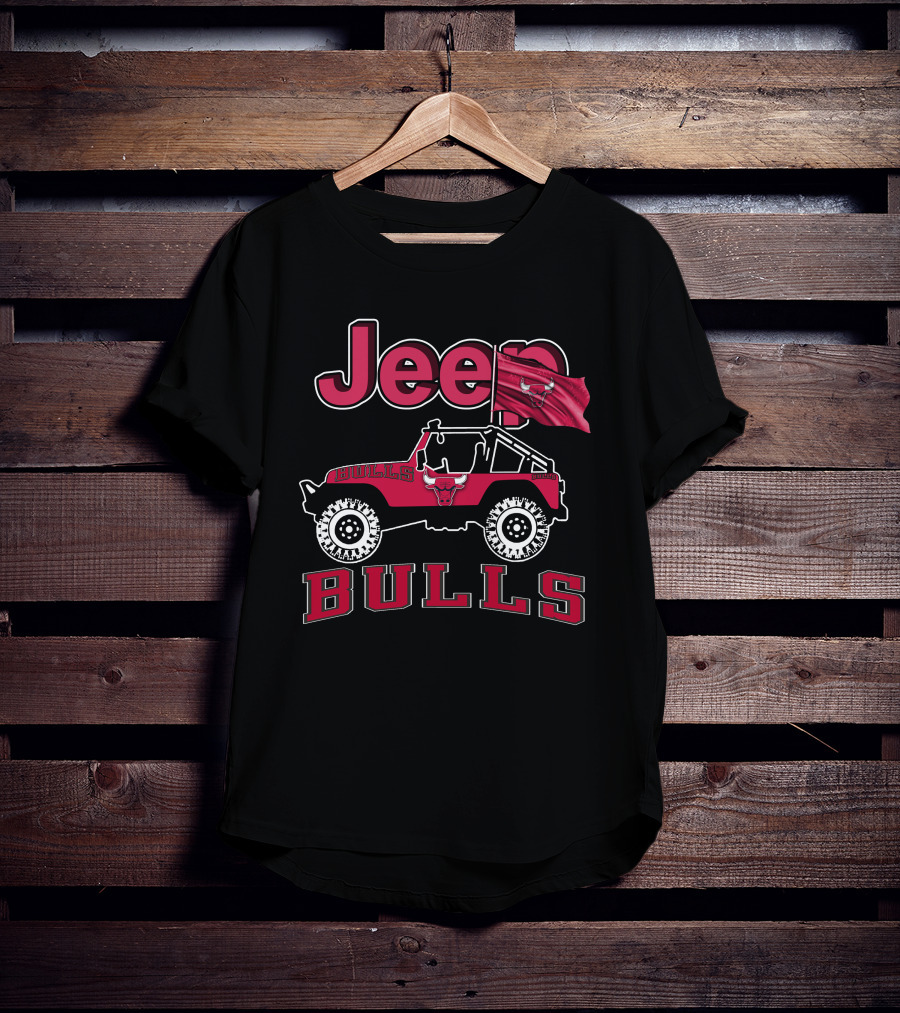 Jeep Bulls Chicago Bulls Flag T-Shirt