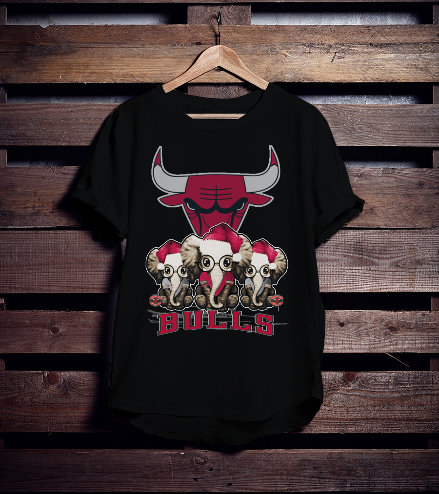 Elephant Christmas Chicago Bulls Holiday Trio T-Shirt
