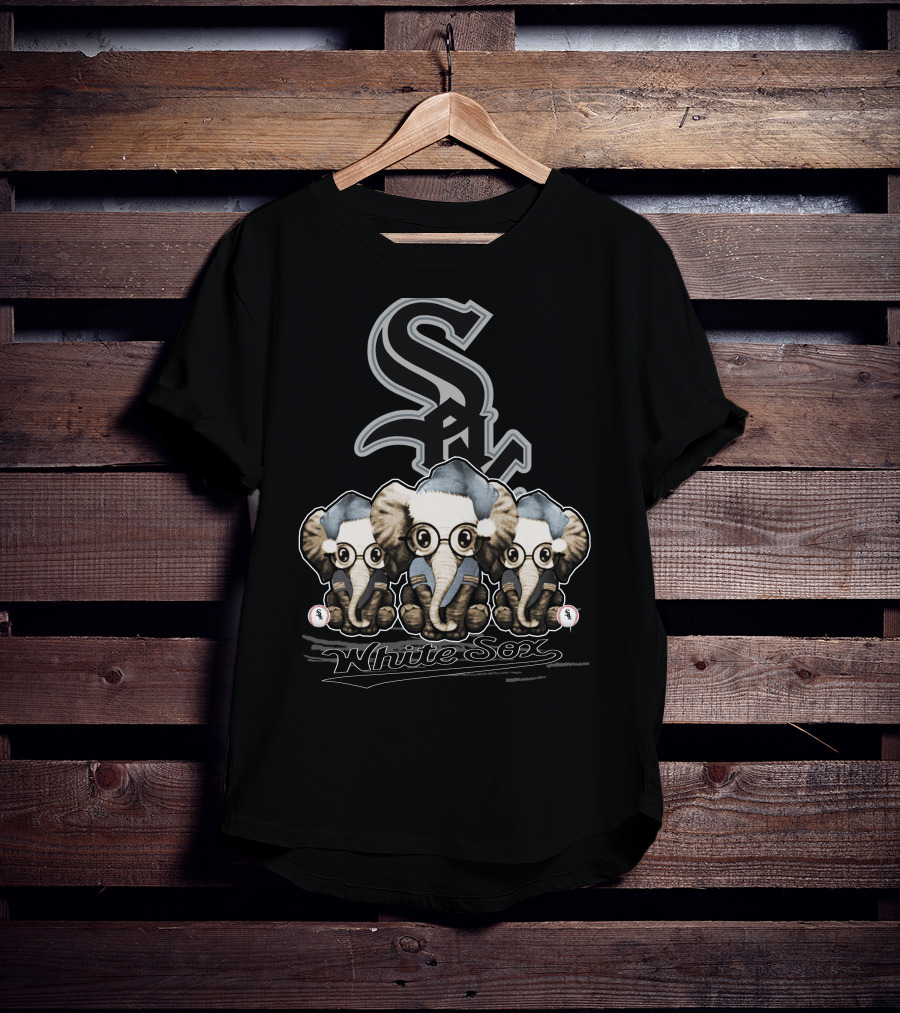 Chicago White Sox Festive Elephant Trio Christmas T-Shirt