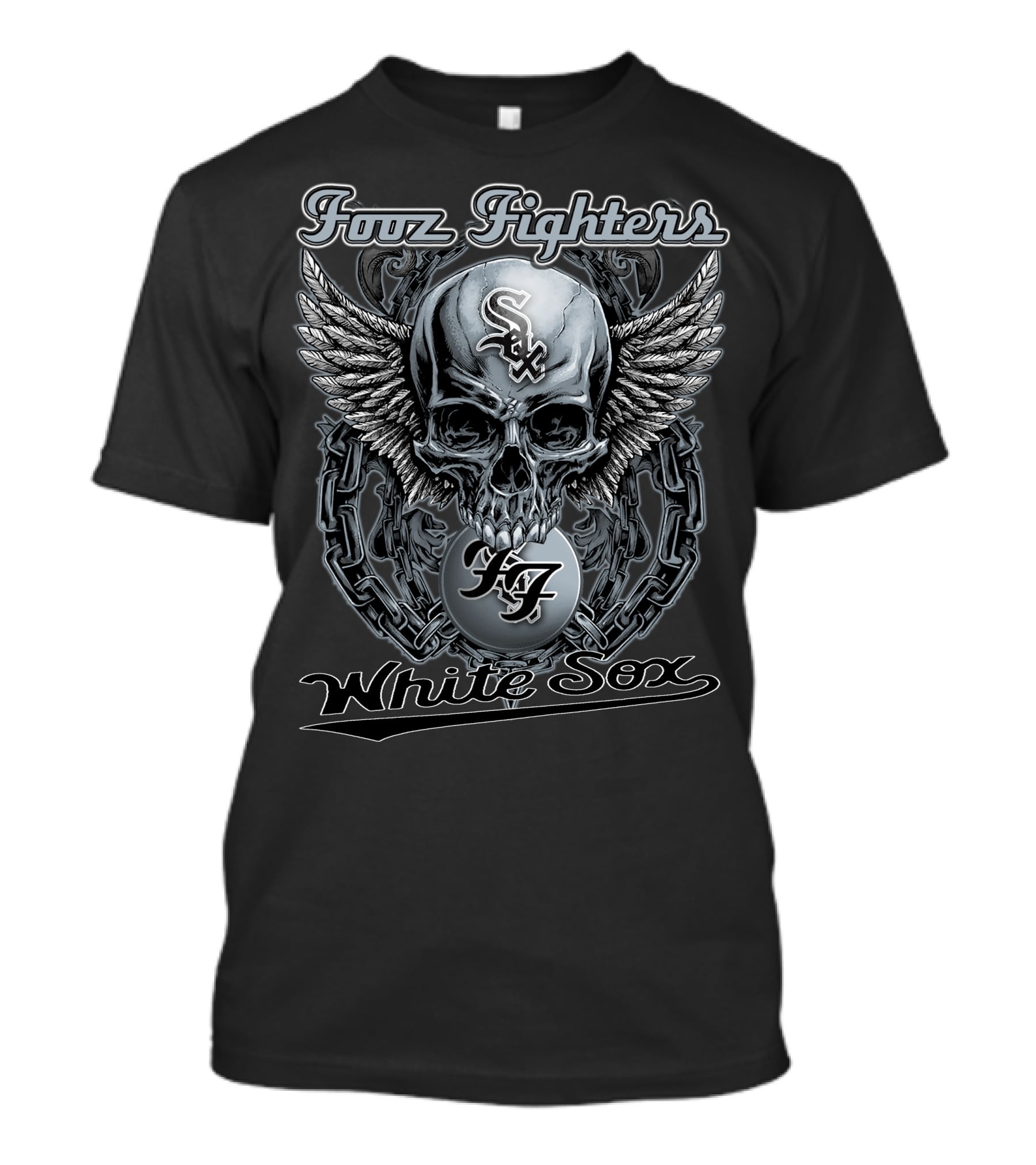 Foo Fighters Chicago White Sox Skull Wings T-Shirt