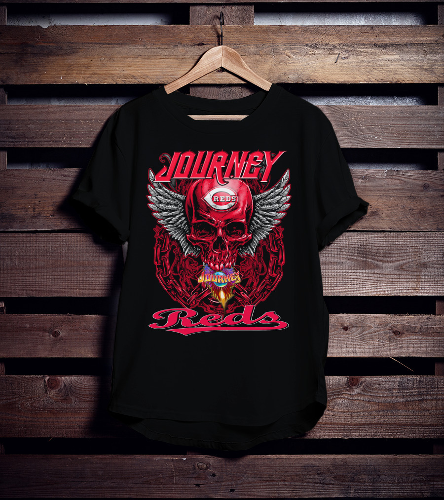 Journey Reds Skull With Wings And Chains T-Shirt