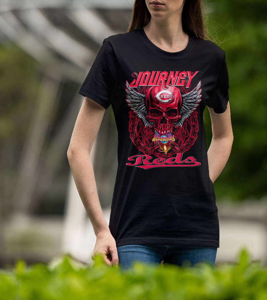 Journey Reds Skull With Wings And Chains T-Shirt