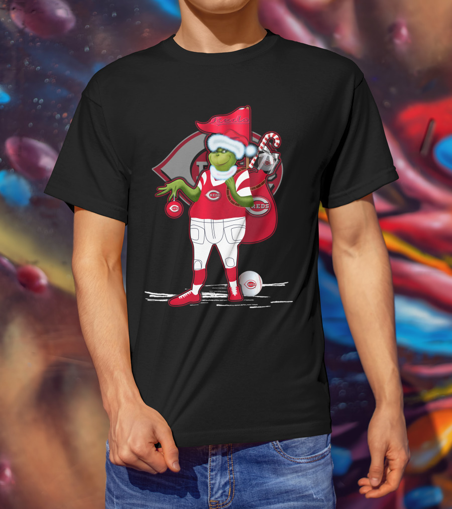 Grinchxmas Cincinnati Reds Holiday Baseball Character T-Shirt