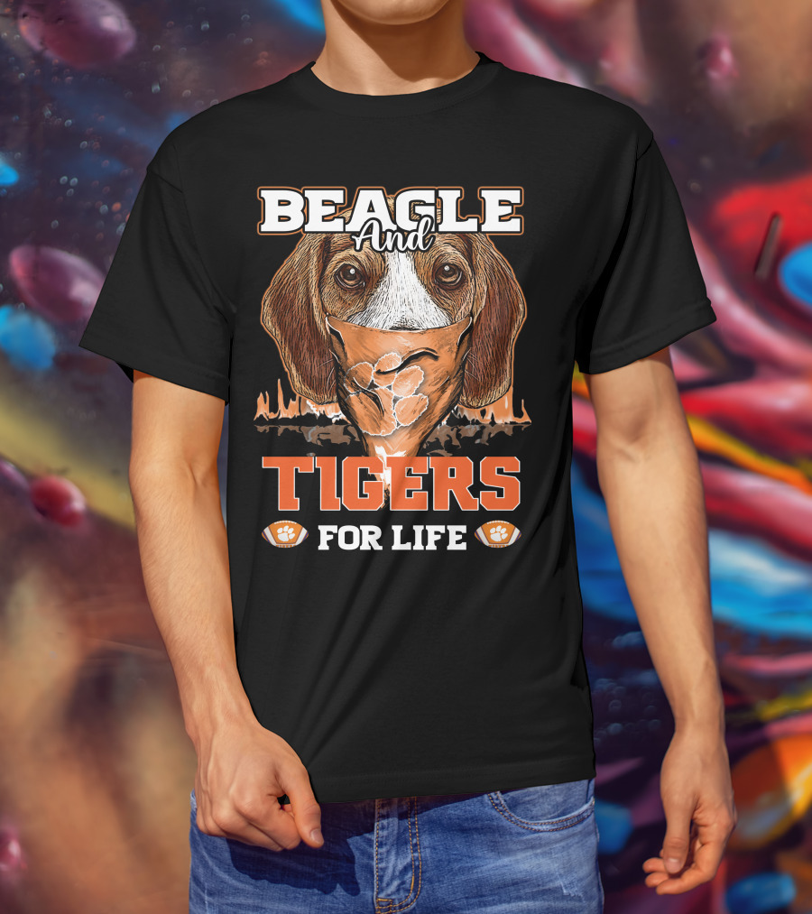 Beagle And Tigers For Life Clemson T-Shirt