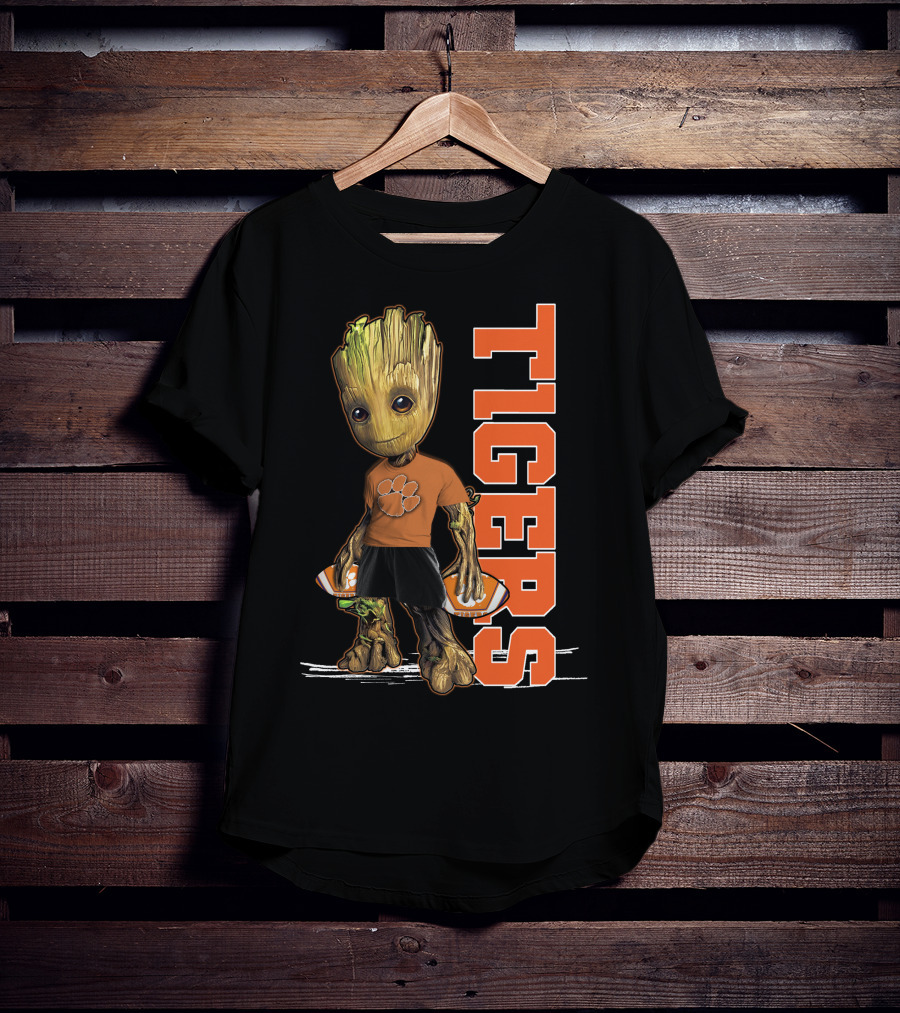 Groot Clemson Tigers Football Fan Marvel Groot And Clemson University Sports Fan Gear T-Shirt