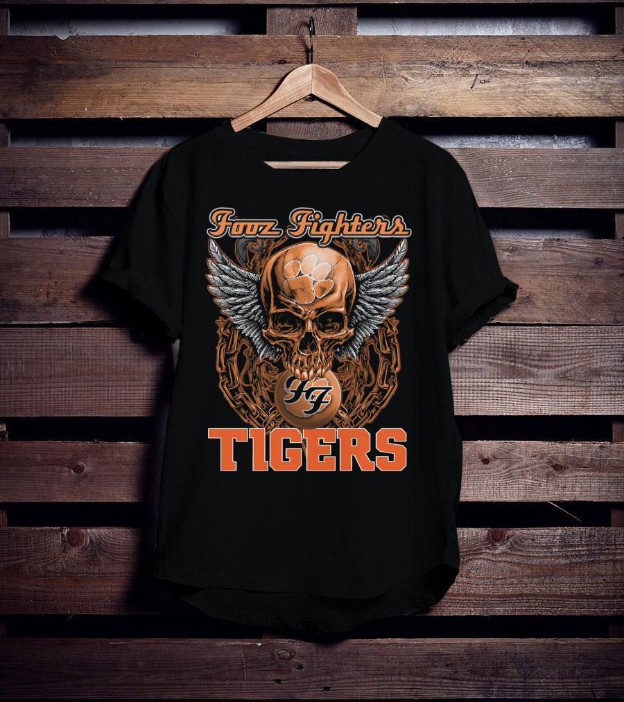 Fooz Fighters Skull Tigers Clemson T-Shirt