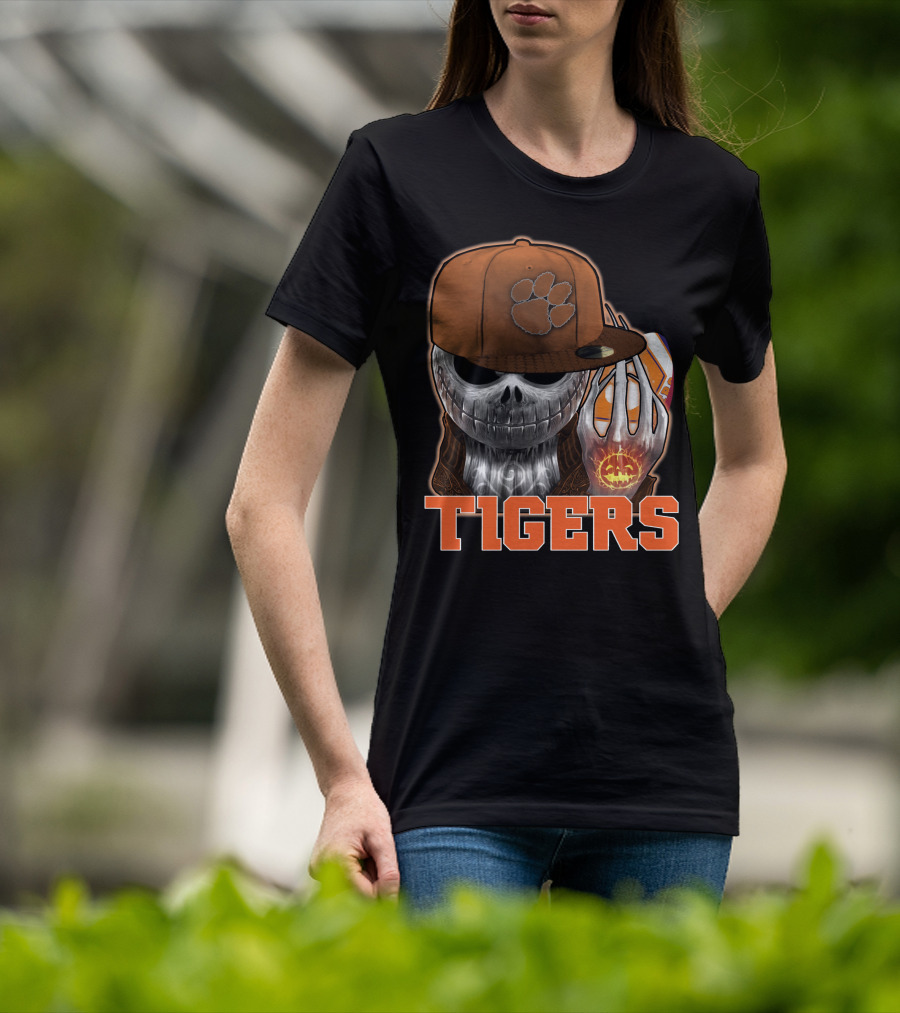 Jackskull Clemson Tigers Halloween Fan Gear T-Shirt