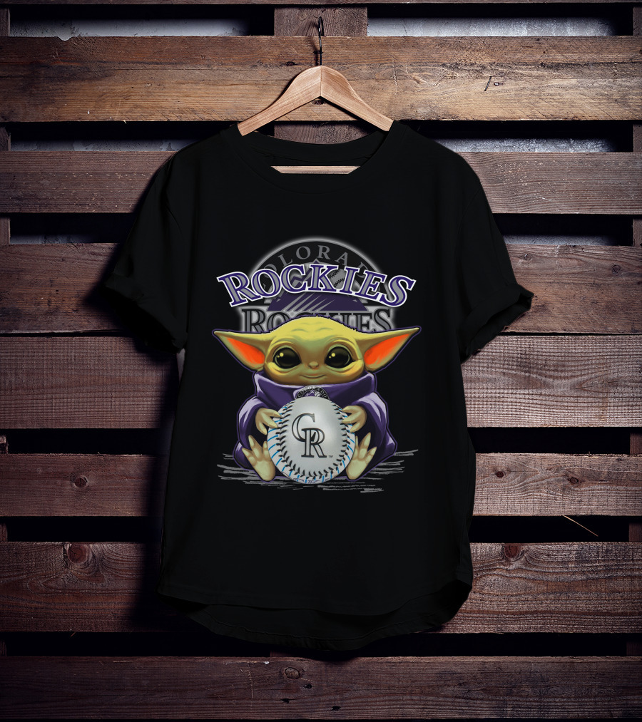 Colorado Rockies Yoda With Baseball T-Shirt