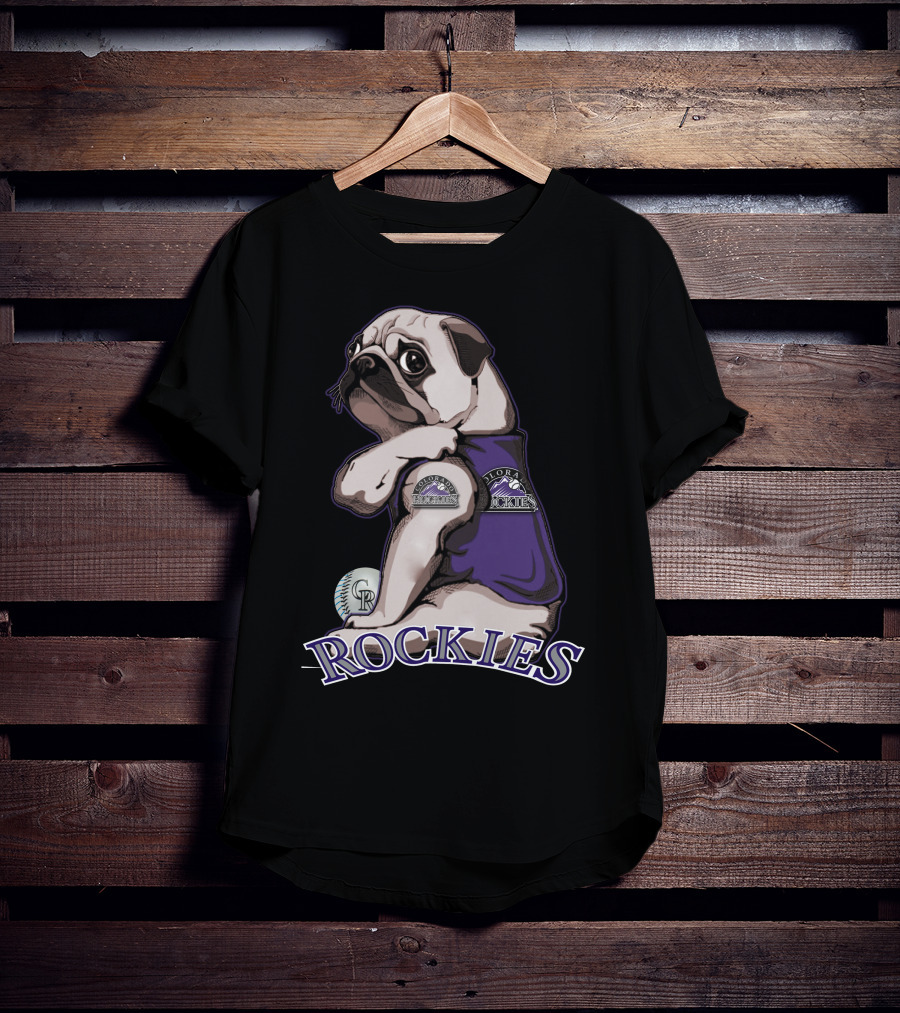 Pug Colorado Rockies CR Baseball Rockies T-Shirt