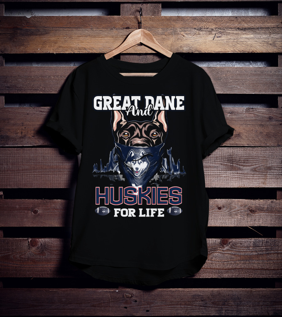 Great Dane And Huskies For Life Connecticut T-Shirt