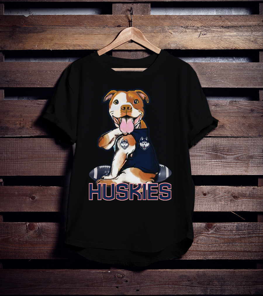 Pittbull Connecticut Huskies Football Mascot T-Shirt