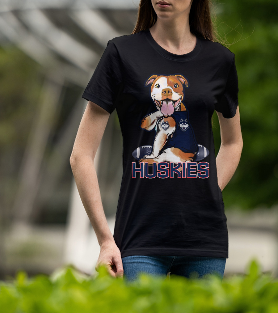 Pittbull Connecticut Huskies Football Mascot T-Shirt