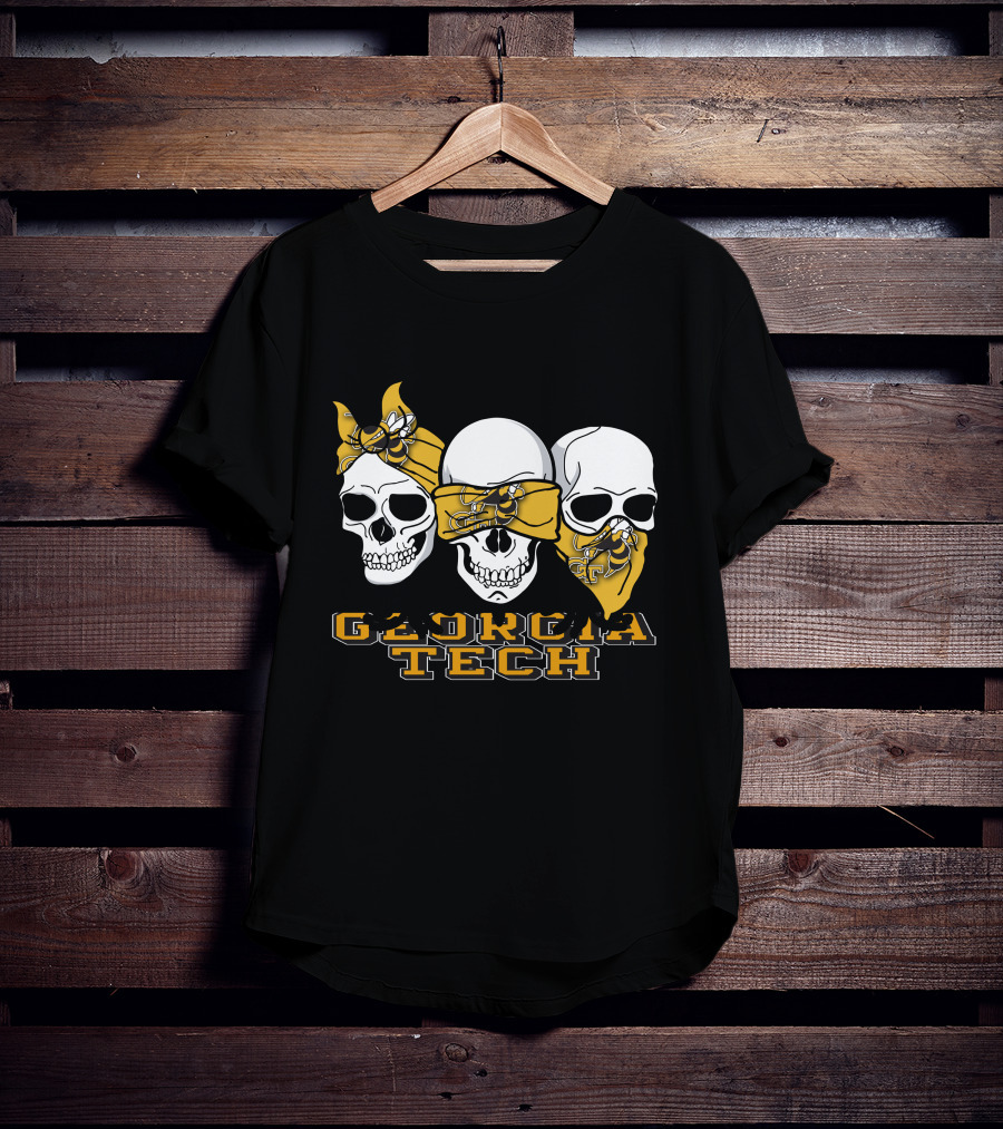 3 Skull Yellow Jackets Georgia Tech T-Shirt