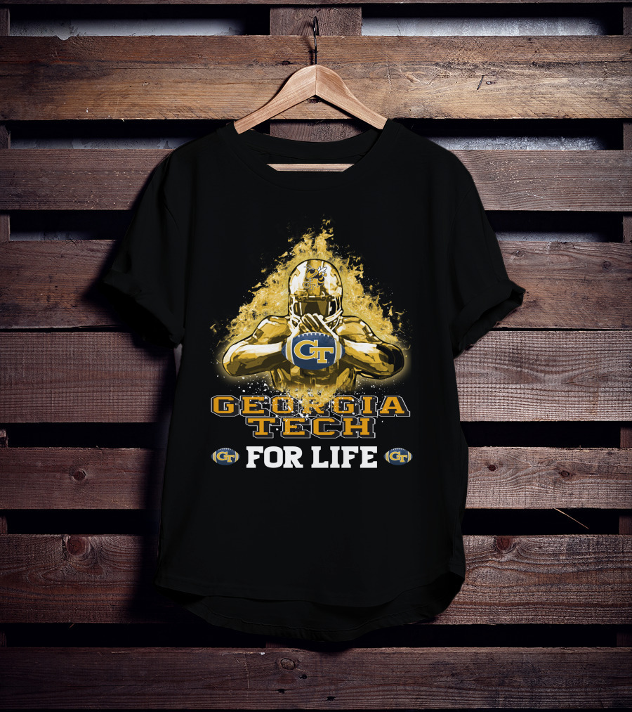 Georgia Tech GT Yellow Jackets Football Helmet For Life T-Shirt