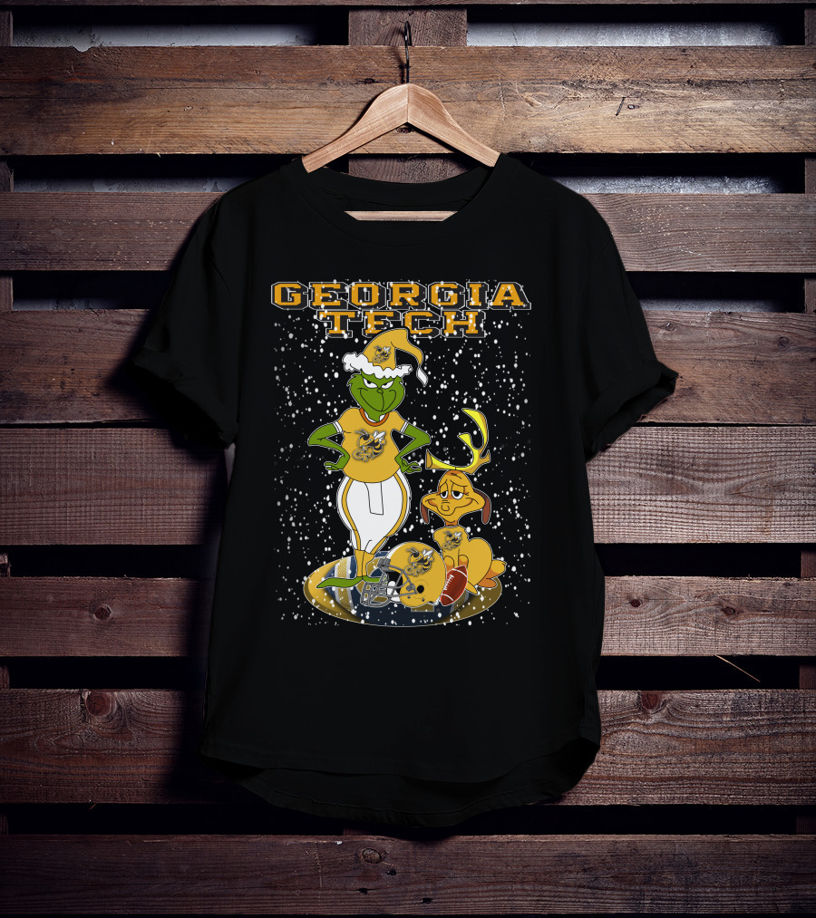 Georgia Tech Grinchxmas Yellow Jackets Christmas Football T-Shirt