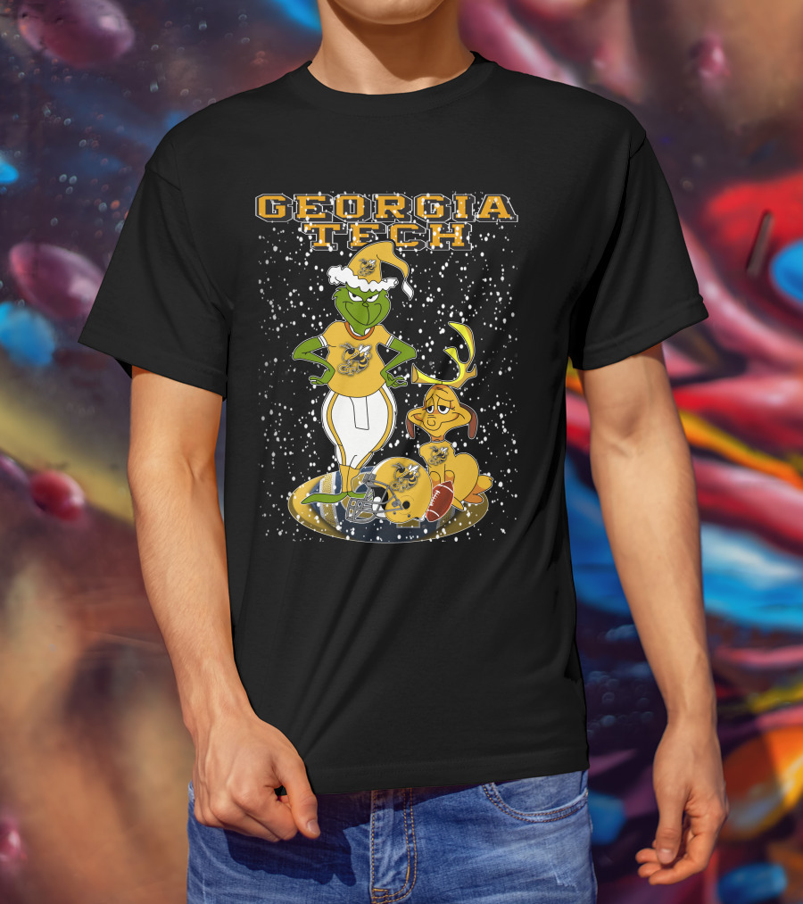 Georgia Tech Grinchxmas Yellow Jackets Christmas Football T-Shirt