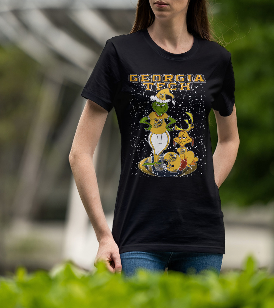 Georgia Tech Grinchxmas Yellow Jackets Christmas Football T-Shirt
