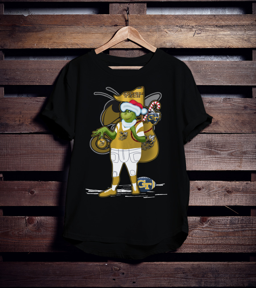 Grinchxmas Georgia Tech Yellow Jackets Holiday Cheer T-Shirt
