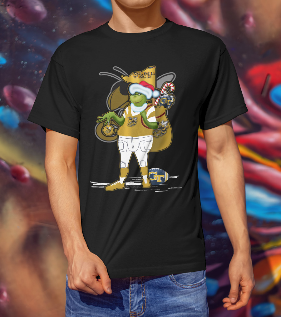 Grinchxmas Georgia Tech Yellow Jackets Holiday Cheer T-Shirt